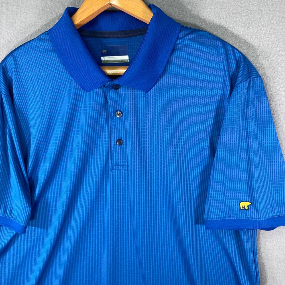 Golden Bear Mens Polo Shirt XXL Blue StayDry Golf Performance Short‎ Sleeve
